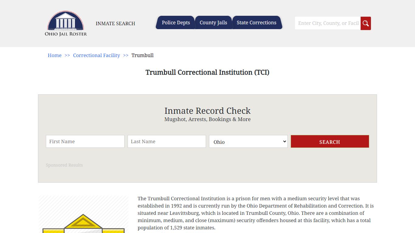 Trumbull Correctional Institution (TCI) | Jail Roster Search